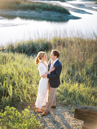 A couple in Beaufort, SC with their engagement photos
