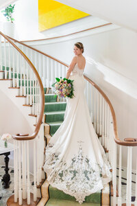 Elegant portrait of a bride during an Italian inspired wedding in California