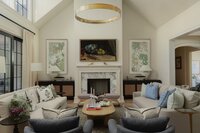 dalay home the hill living room with marble fireplace and vaulted ceilings