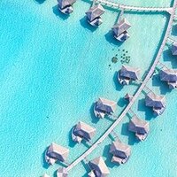 Overwater bungalow with Drone Photography in Bora Bora (Wedding)