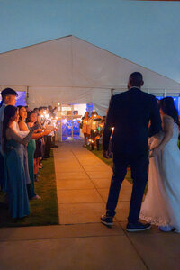 wedding couple before sparkler exit at fairview metropolitan in oakland california