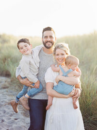 portrait of portland wedding photographers, jake and anna tenney, and their sons