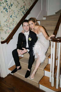 Couple at reception in Charleston, SC wedding