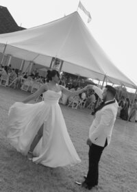 This bride and groom had an unforgettable day as their share their love with friends and family under a tent.
