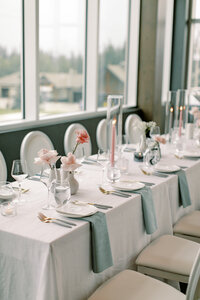 Modern Chic Wedding at The Sensory in Canmore Alberta, designed and planned by Rebekah Brontë - blush, white, grey, and seafoam wedding inspiration