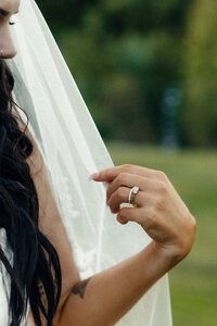Close-up ring during wedding photography in Christchurch