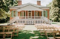 Ceremony seating arranged at one of the best Louisville Kentucky wedding venues, Farmington