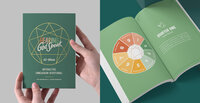 Hearing God Speak journal featuring its custom logo and geometric pattern
