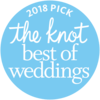 The Knot Best of Weddings 2018 Pick blue badge.