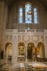 Indoor photo of the architecture of a Catholic church