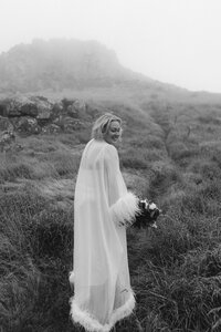 Black and white photography for an elopement in Christchurch in a rainy day