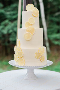 Wedding cake with lemon accents