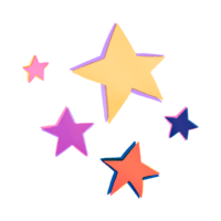 Hand painted stars in rainbow colors.