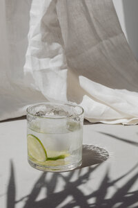 kaboompics_Glass with water - lime - ice cubes