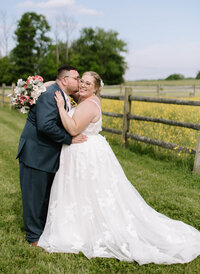 Bride surrounded by boho florals
