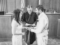 San Francisco City Hall Wedding ceremony. Photo captured by 4Karma Studio. Wedding photographer in SF.
