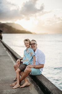 Sunset Splash Session Hanalei Bay Kauai Family Photographer-15