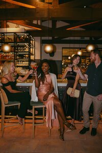 Guests gathered at the redesigned Lobby Bar for evening drinks