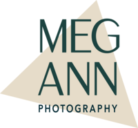 Gray lettering for Meg Ann Photography logo