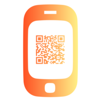 Icon of a mobile phone displaying a QR code for Quigley Coffee Co membership check-in or rewards.