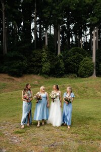 bridal party during a wedding in Akaroa