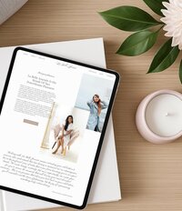 Tablet mockup — middle template — "pre-designed Showit website template mockup for wedding planners"