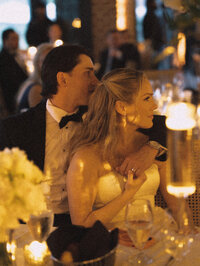 A couple at a wedding reception in Charleston, SC