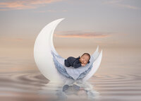 LSP_MOON_Calm Sea_digital background for Photoshop
