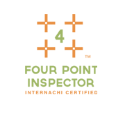 yellow and green picture that says four point inspector internachi certified