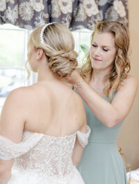 Bride inside The Love Loft bridal getting-ready space in Monroe, CT