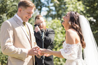 Ring exchange during wedding ceremony at Grand Rapids Wedding Photography at Venue3Two