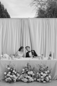 chico luxury wedding reception with bride and groom