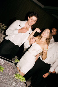 Advanced digital wedding photography with editorial approach during Rebecca & Kevin's luxury destination late reception at Miami Beach Edition hotel.