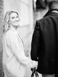 black and white engagement photos in nyc