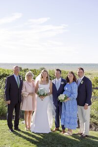 Family portraits during Nantucket wedding.