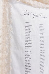 Lace detailed seating chart