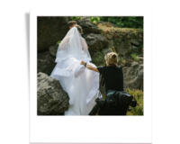 Annie photographer Martis Camp wedding helping bride during portrait session