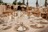 Cyprus Wedding Table Decoration with Flowers and Candles
