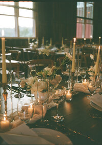 Rustic, white and green table scape