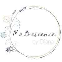 Logo with text "Matrescence by Dina"