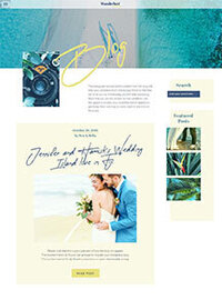 Blog page Wanderlust weddings plus Showit website by The Template Emporium