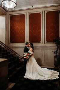 Bride-groom-brown-hotel-staircase