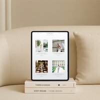 Tablet mockup — middle template — "pre-designed Showit website template mockup for wedding planners"