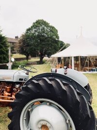 Tractor in front of Marquee