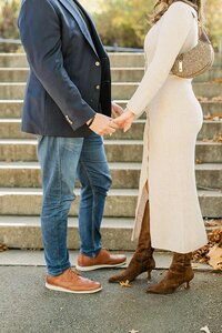 Couple holding hands in Central Park New York