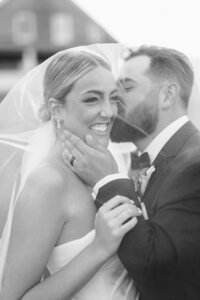 Bride and groom at Moonstone Manor Pennsylvania summer wedding