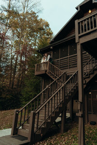 Newly married couple doing documentary and cinematic photos for their wedding / elopement at their blue ridge airbnb. Photos by Crimson Conure Photography based in Kennesaw, Georgia and Denver, Colorado