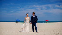 Bride and Groom during portrait session at the New Jersey Shore