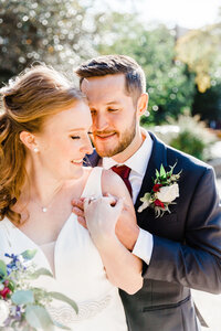 Bride and Groom Romantic Portrait