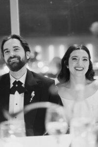 Bride and Groom at the Reception | Elevated Editorial Wedding Photography Montreal Science Centre | Juno by Julia C. Vona